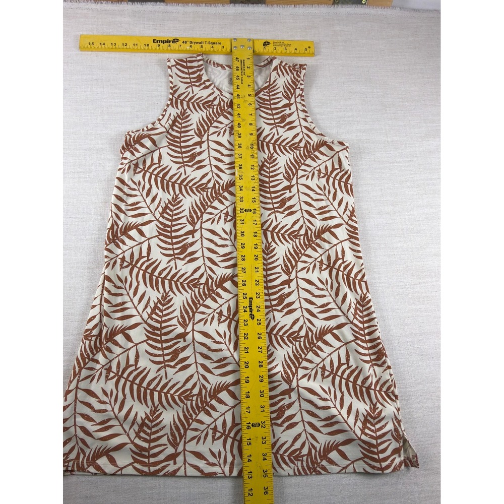 Natural Reflections Womens Large Rust Tropical Fern Leaf Sleeveless Shift Dress - Picture 5 of 7